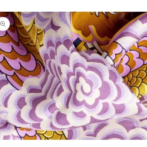 NWT Inoui Editions Dragon Yellow/Purple Wool Scarf - Picture 4 of 5